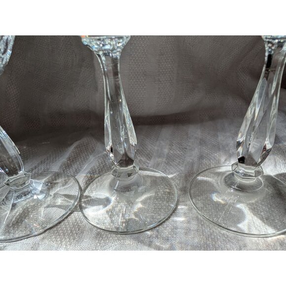 Set Of 3 Zweisel President Crystal Cut Glass Wine Goblets - Picture 8 of 9